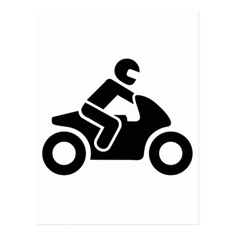 Motorcycle symbol postcard | Zazzle.com