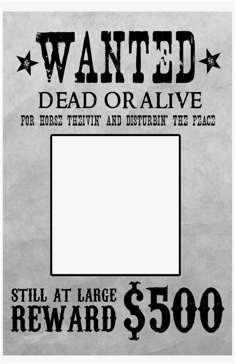 Wanted Dead Or Alive Poster Free Template - PRINTABLE TEMPLATES