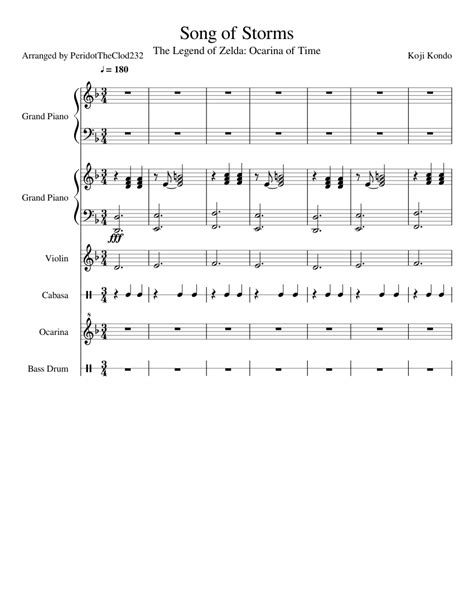 Song of Storms Sheet music for Piano, Violin, Bass drum, Flute other & more instruments (Mixed ...