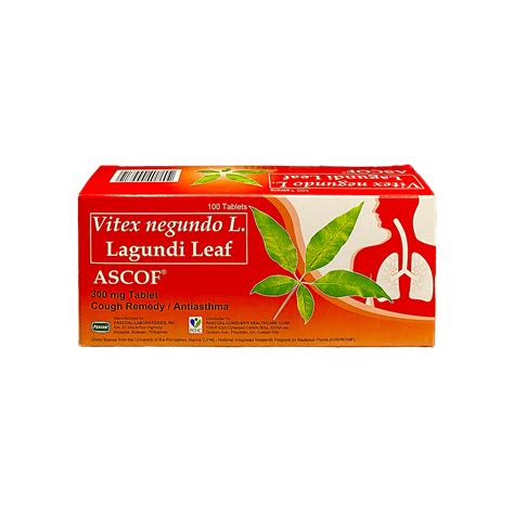 ASCOF Vitex Negundo L. (Lagundi Leaf) 300mg Tablet 1's price in the Philippines | MedsGo Pharmacy