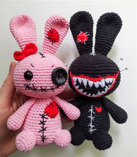 Voodoo doll black bad bunny creepy voodoo doll cute voodoo | Etsy