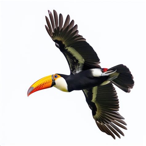 Premium Photo | Toucan in flight Isolated on white background