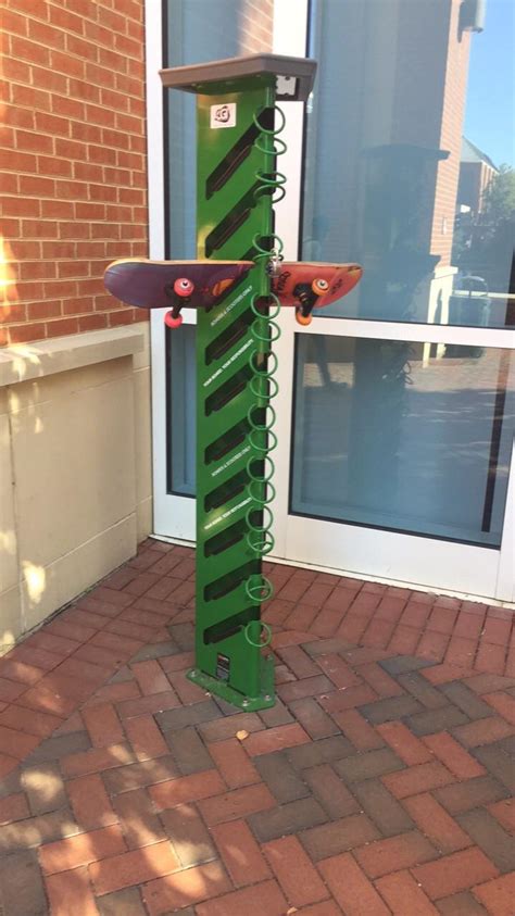 My University has a device to lock skateboards up like a bike rack. : r ...