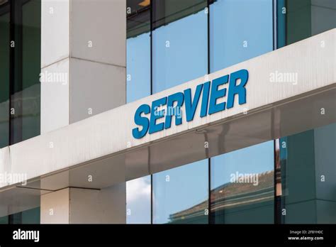 Sign on the headquarters of Servier laboratories, a French ...