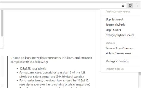 PocketCasts Hotkeys for Google Chrome - Extension Download