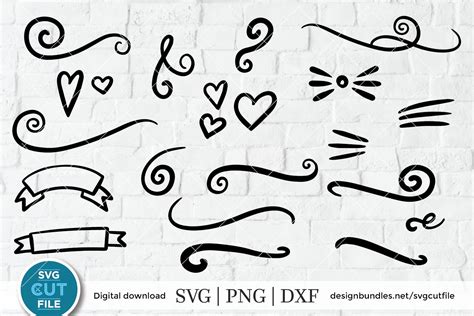 Flourish svg, swoosh svg, swashes svg, swirl svg, squiggle (280081) | Cut Files | Design Bundles