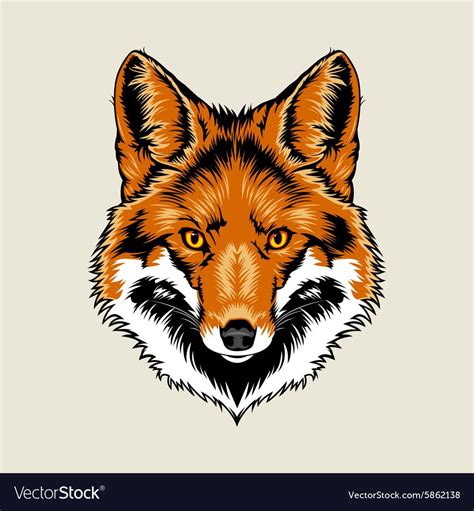 multi colors illustration of Red Fox Head. Download a Free Preview or ...