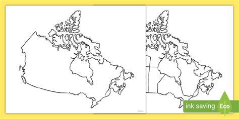 Printable Blank Map of Canada with No Labels (teacher made)