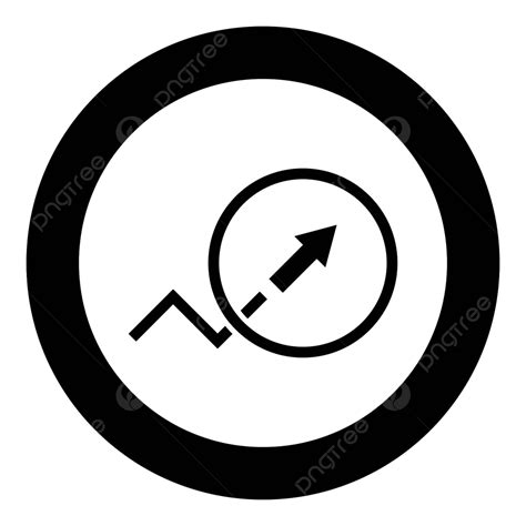 Icon Of Black Circle With Trend Or Growth Sign Vector, Circle, Report, Color PNG and Vector with ...