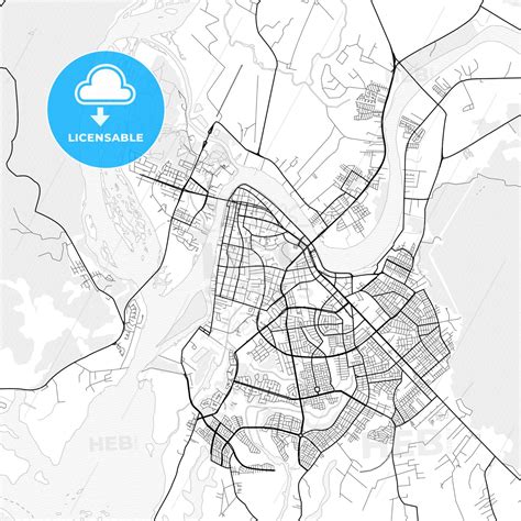 Vector PDF map of Valdivia, Chile - HEBSTREITS