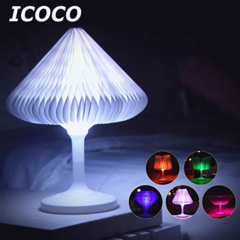 ICOCO Creative Mutli color USB Charging Changeable LED Night Light Desk Lamp for Bed Beside Home ...