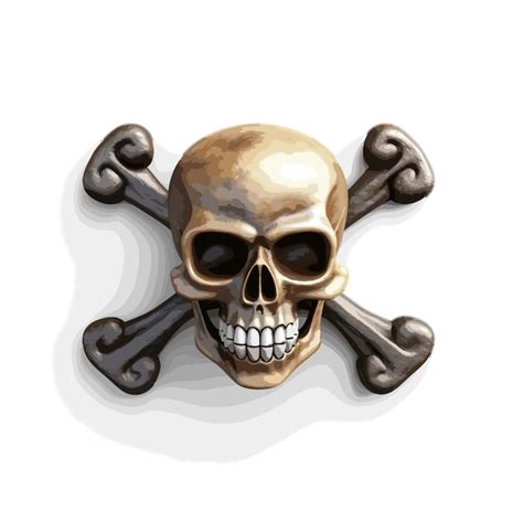 Premium Vector | Skull and crossbones emoji on white background