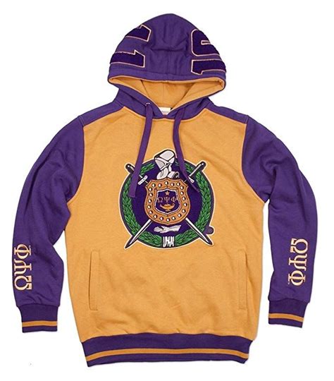 Omega Psi Phi Fraternity Mens New Athletic Hoodie Gold Review