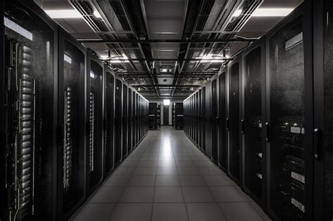 Premium AI Image | Storage data center featuring racks of servers and ...