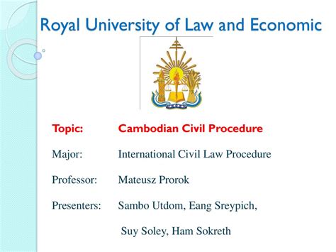 Royal University of Law and Economic - ppt download