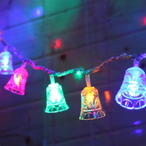 Christmas Lights Outdoor 10M 100LEDs Jingle Bells Fairy String Light 6W AC220V Bells Christmas ...