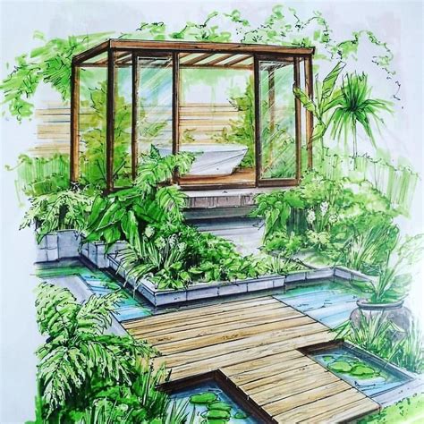 Landscape design sketches - 71 photo