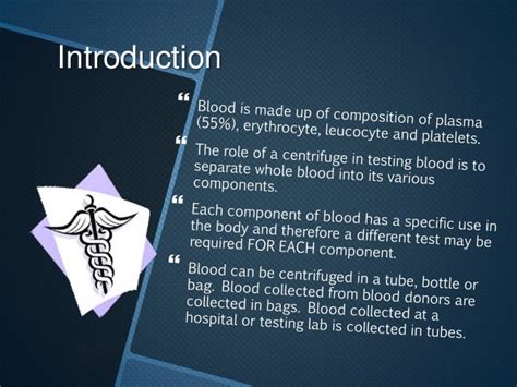 Blood Centrifugation Process