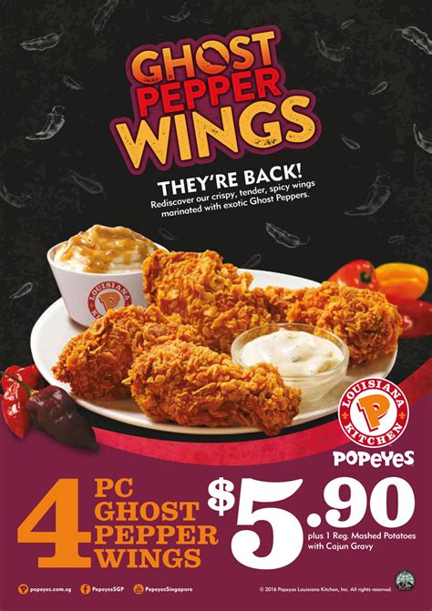 Exotic Ghost Pepper Wings makes its return to Popeyes Singapore | Great Deals Singapore