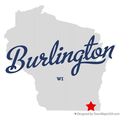 Map of Burlington, WI, Wisconsin