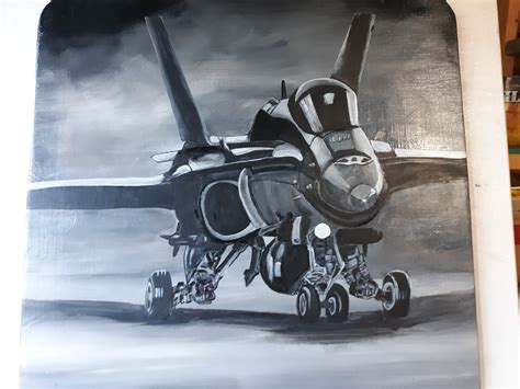 Aviation Art | F-18 Class C Fighter Jet - George Lochli, Artist