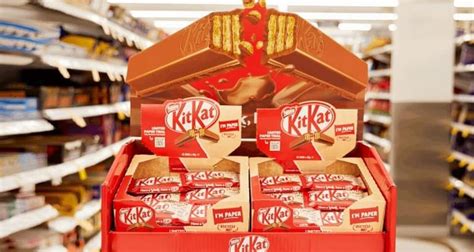 Paper packaging on KitKat four-finger. Paper wrapper trial in Australia - Food and Beverage ...