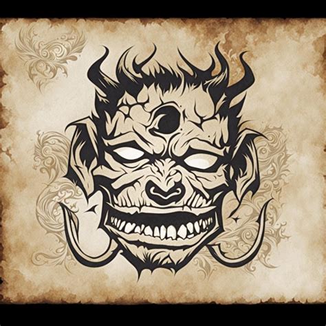 Demon sketch zombie album cover, rustic looking paper, monster, Mark ...