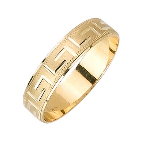 14K 5mm Wide Yellow Gold With White Gold. Handmade Wave Pattern Wedding Band | Sarraf.com