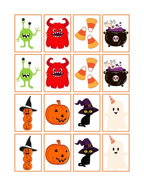 Halloween Matching Card Game Kids and Toddlers, Instant Download ...