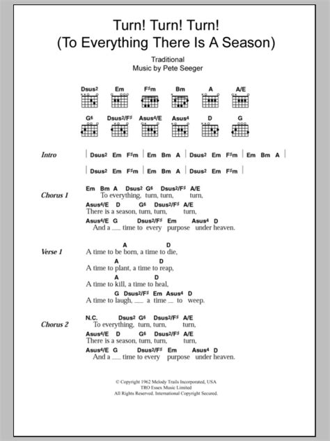 Turn! Turn! Turn! (To Everything There Is A Season) by The Byrds - Guitar Chords/Lyrics - Guitar ...