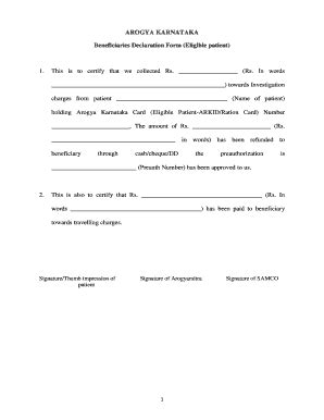 Arogya Karnataka Self Declaration Form Pdf - Fill and Sign Printable Template Online