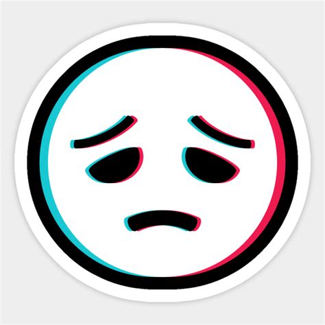 TikTok sad depressed emoji smiley White - Tik Tok Kids - Sticker | TeePublic