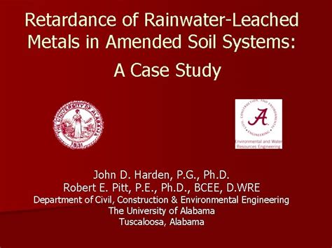 Retardance of RainwaterLeached Metals in Amended Soil Systems