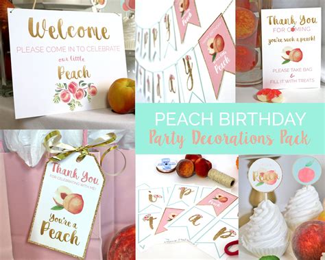 Life's a peach! It's a DIGITAL Peach Party Pack! These are the perfect PRINTABLE peaches-themed ...