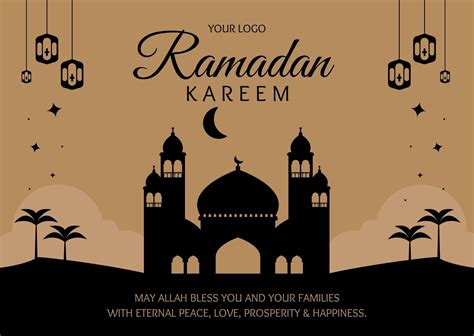 Free Custom Printable Ramadan Card Templates Canva - Genfik Gallery