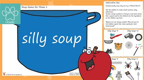 Teacher's Pet » Phase 1 Phonics Silly Soup Game