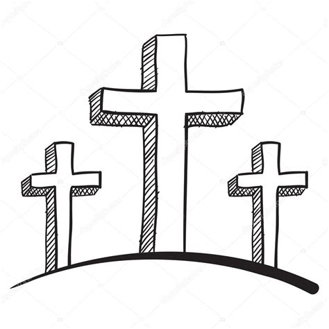 Three crosses sketch — Stock Vector © lhfgraphics #14171314