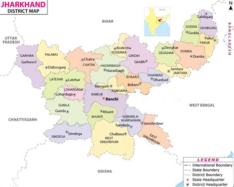 Jharkhand District Map 2023 PDF Download | Jharkhand Map District Wise ...