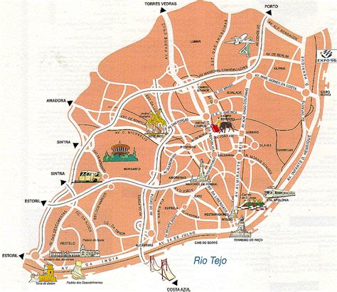 Lisbon Map Tourist Attractions - ToursMaps.com