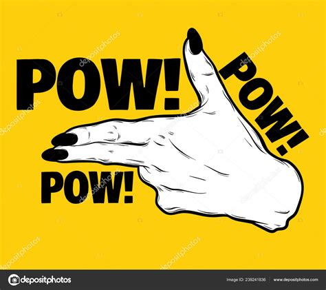 Pow Vector Hand Drawn Illustration Human Hand Isolated Template Card ...