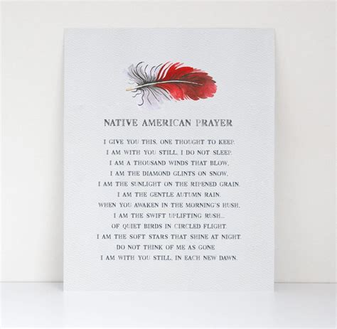 Native American Prayer Art Print Serenity Prayer Farewell | Etsy