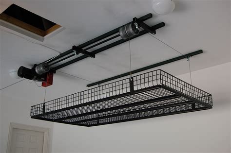 Garage Ceiling Storage Lift | Metal Basket Organizer