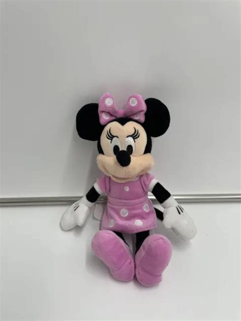 DISNEY MINNIE MOUSE 10” Plushes Pink Red Polka Dot Dress & Bow Stuffed ...