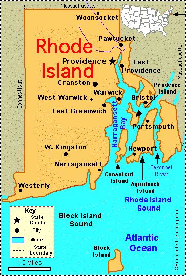 Rhode Island: Facts, Map and State Symbols - EnchantedLearning.com