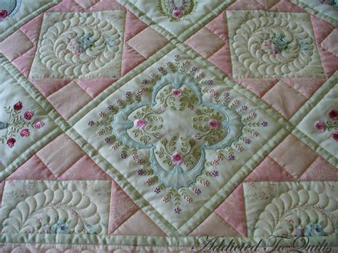 Addicted To Quilts: Two Pretty Embroidery Quilts. | Machine embroidery quilts, Machine ...