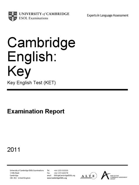 KET EXAM REPORT 2011 | Multiple Choice | Test (Assessment)