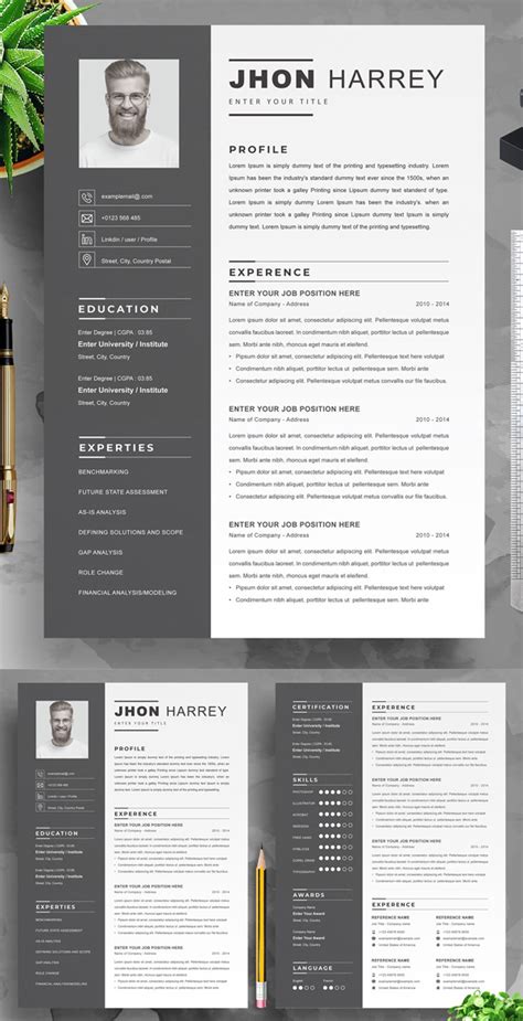 Professional Black Resume Template | Executive resume template, Resume template, Resume design ...