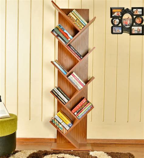 Buy April Book Shelf in Walnut Finish by Home Wud Online - Contemporary Book Shelves - Book ...