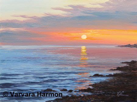 Sunrise on the Ocean, Realistic acrylic painting of ocean sunrise, Original Acrylic Painting by ...