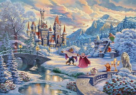 Beauty and the Beast's Winter Enchantment - Limited Edition Canvas ...